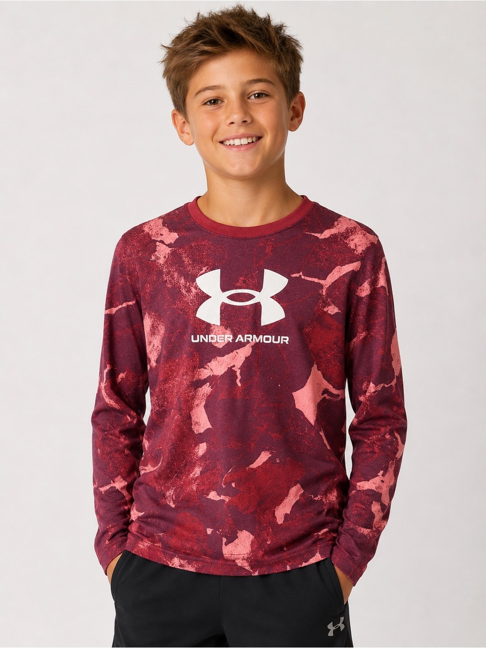 Under Armour Burgundy Camo Long-Sleeve Tee